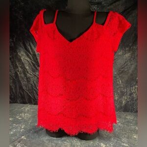 Monteau Red Asymmetrical Cut Out Camisole